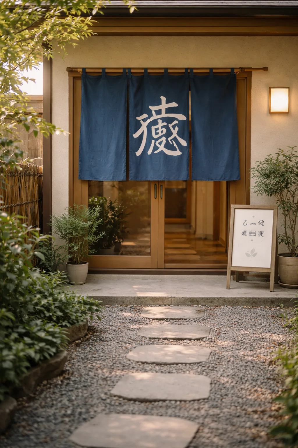 整体院の入口とのれん